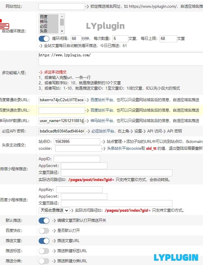  1. Link push, Baidu Shenma Bing headline, WeChat, Baidu applet push inclusion - Laoyang plug-in